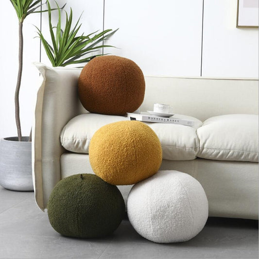 Plush Boucle Ball Cushion