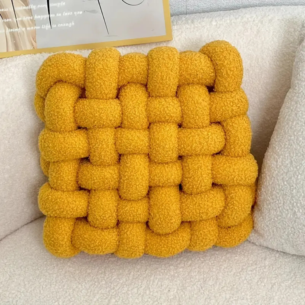 Woven Knot Boucle Cushion