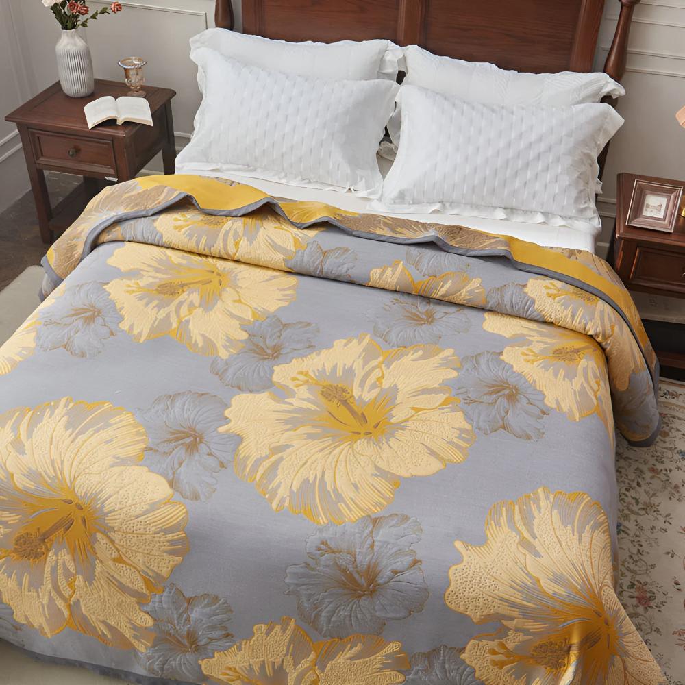 Reversible Floral Bamboo Fiber Blanket