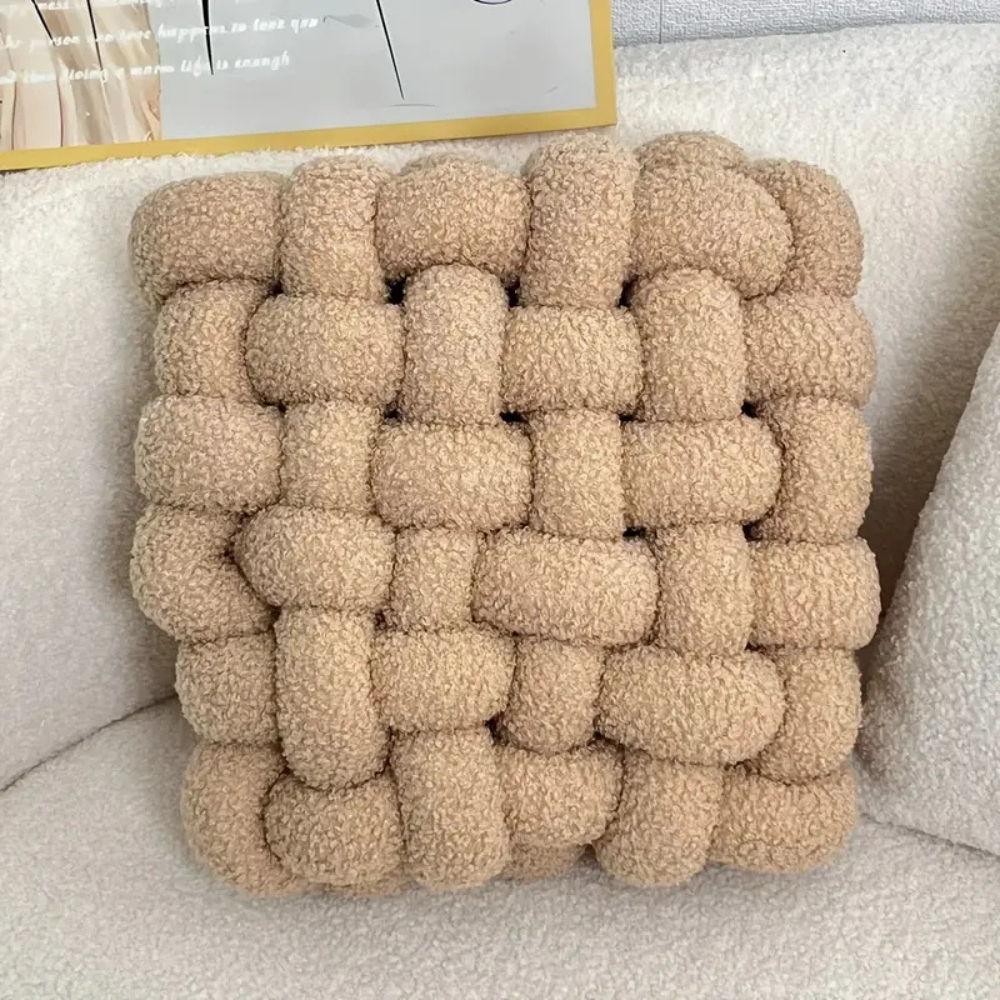 Woven Knot Boucle Cushion