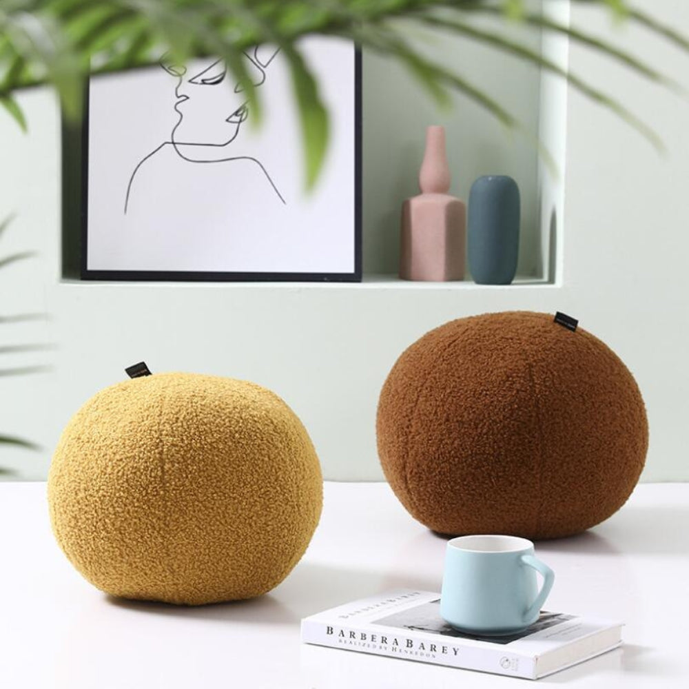 Plush Boucle Ball Cushion