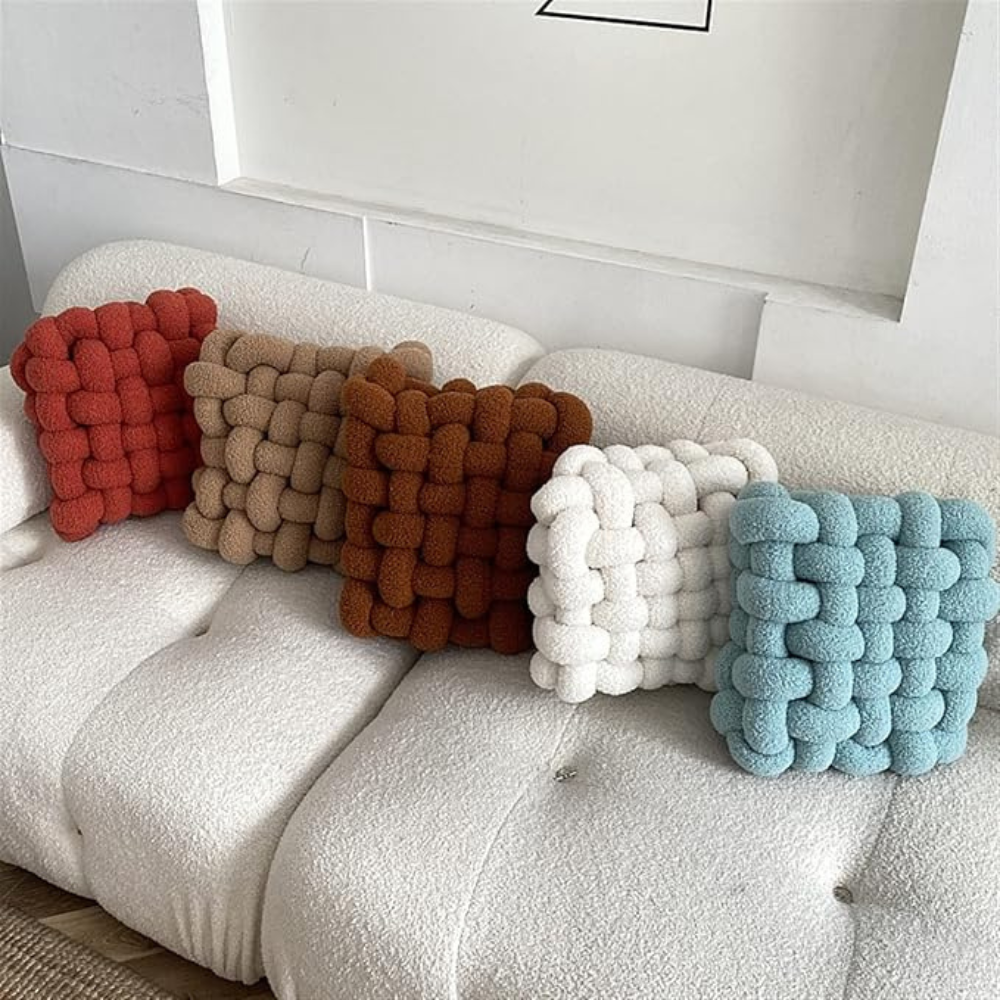 Woven Knot Boucle Cushion