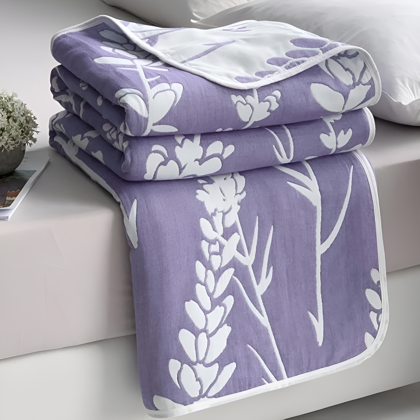 Lavender Bloom Cotton Gauze Blanket